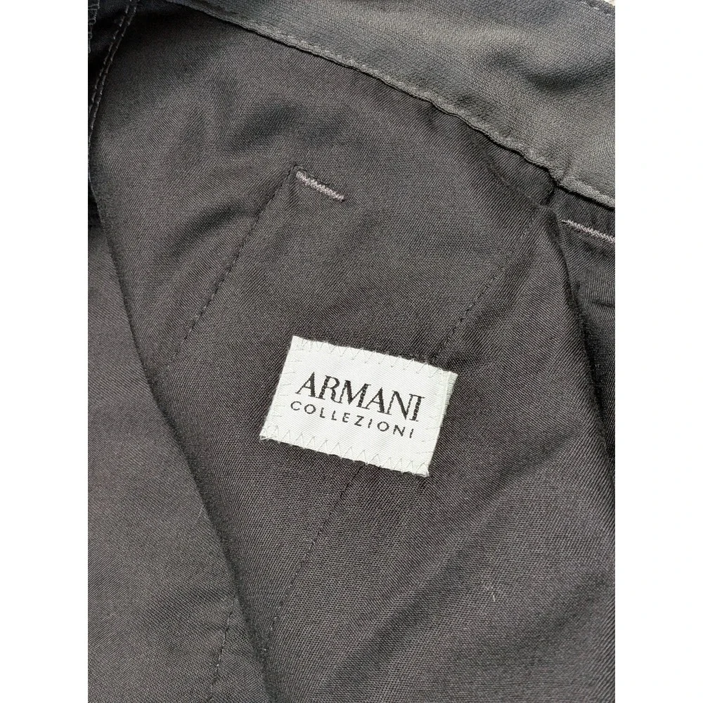 Armani Collezioni Men's 40L Charcoal Gray Flat Front Dress Pants Prom Suit